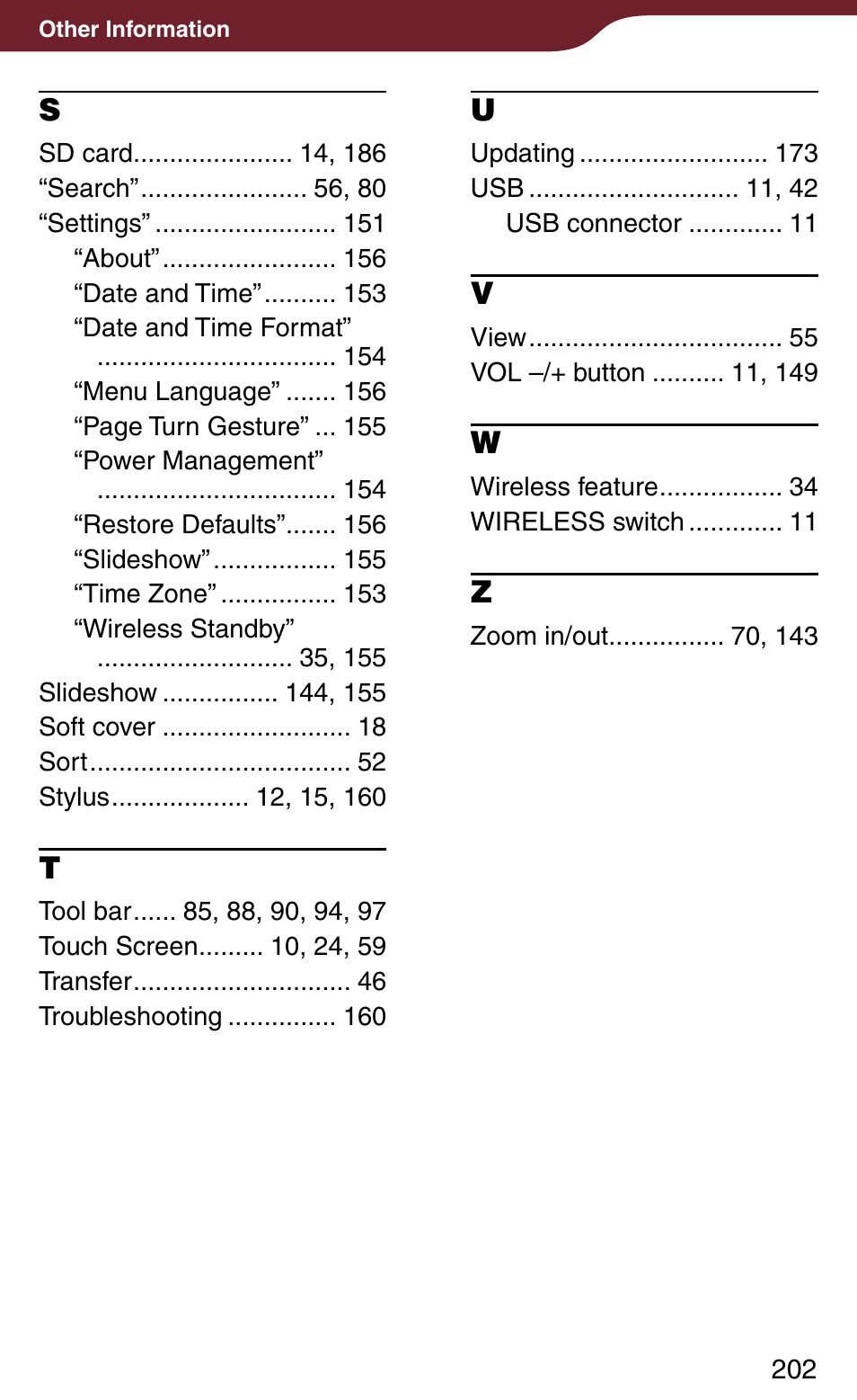 Sony Reader Daily Edition 4-174-983-12(1) User Manual | Page 202 / 202