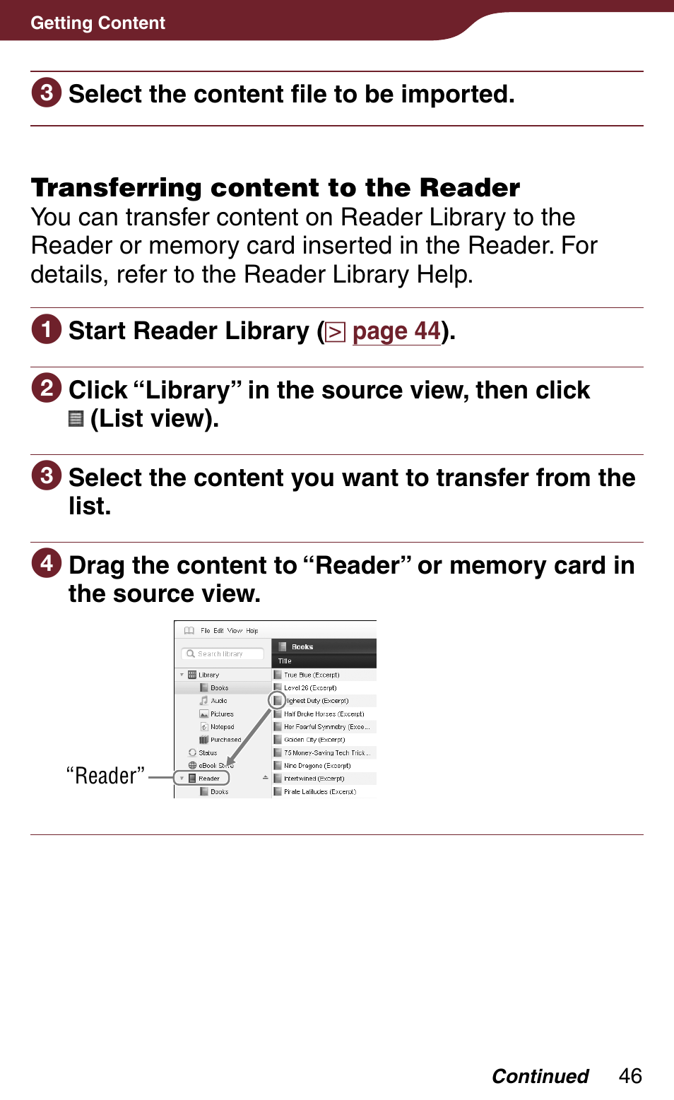 Sony Reader Daily Edition 4-174-983-12(1) User Manual | Page 46 / 202