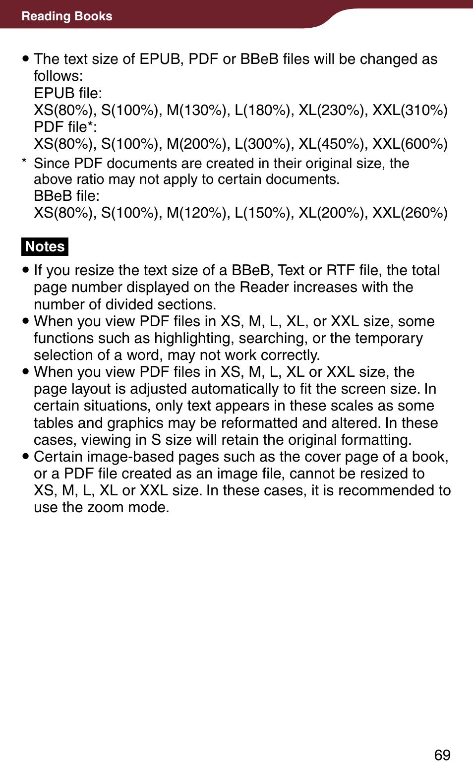 Sony Reader Daily Edition 4-174-983-12(1) User Manual | Page 69 / 202