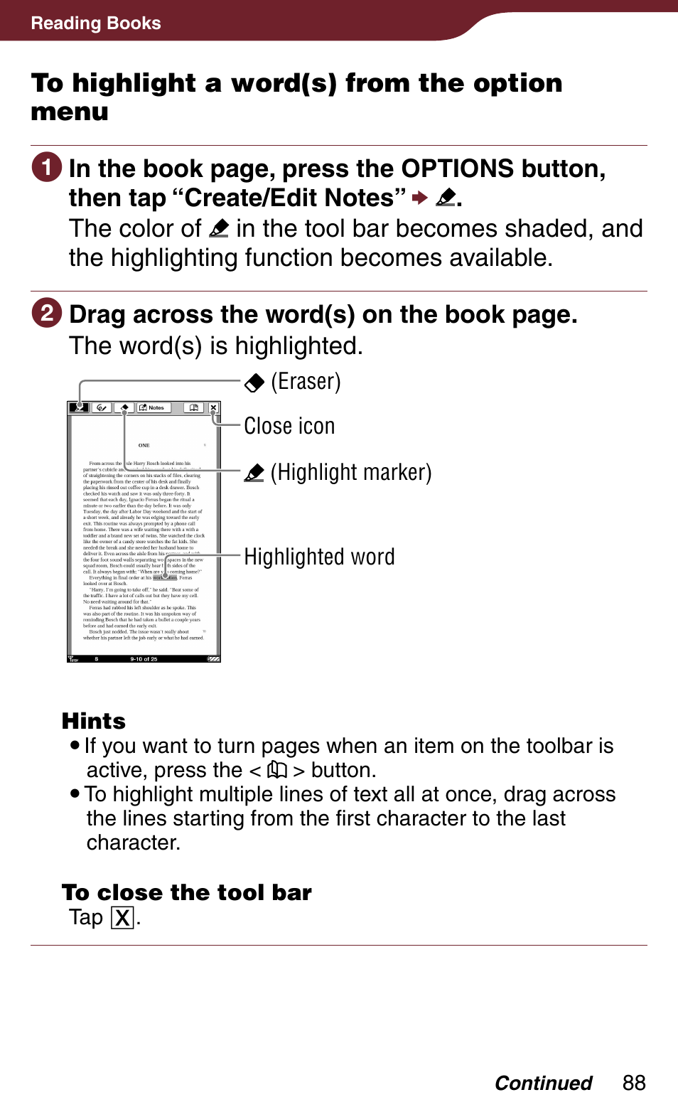 Sony Reader Daily Edition 4-174-983-12(1) User Manual | Page 88 / 202