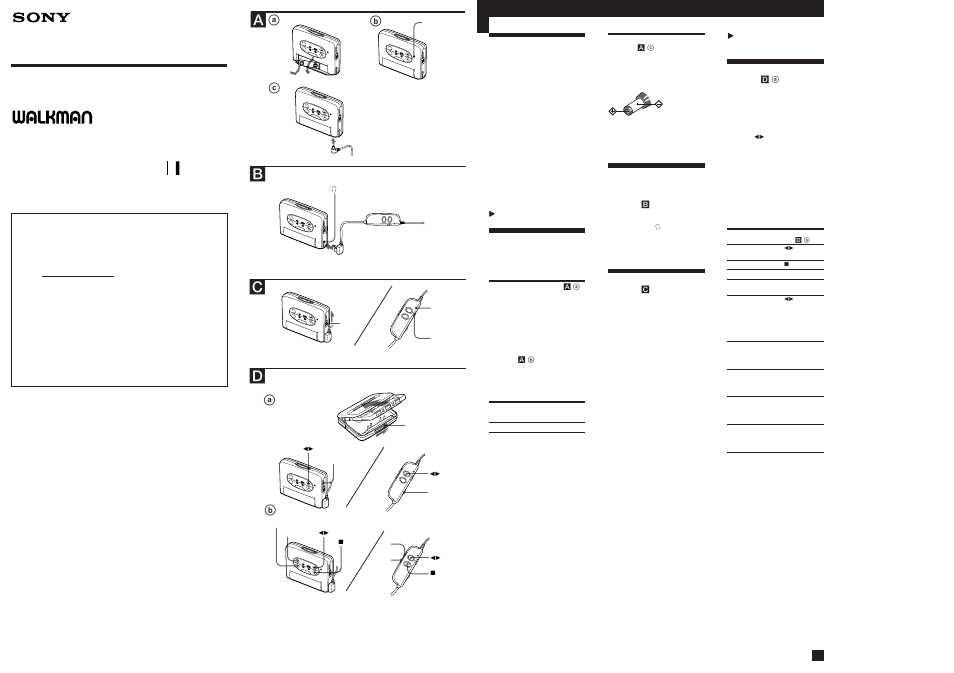 Sony WM-EX562 User Manual | 2 pages