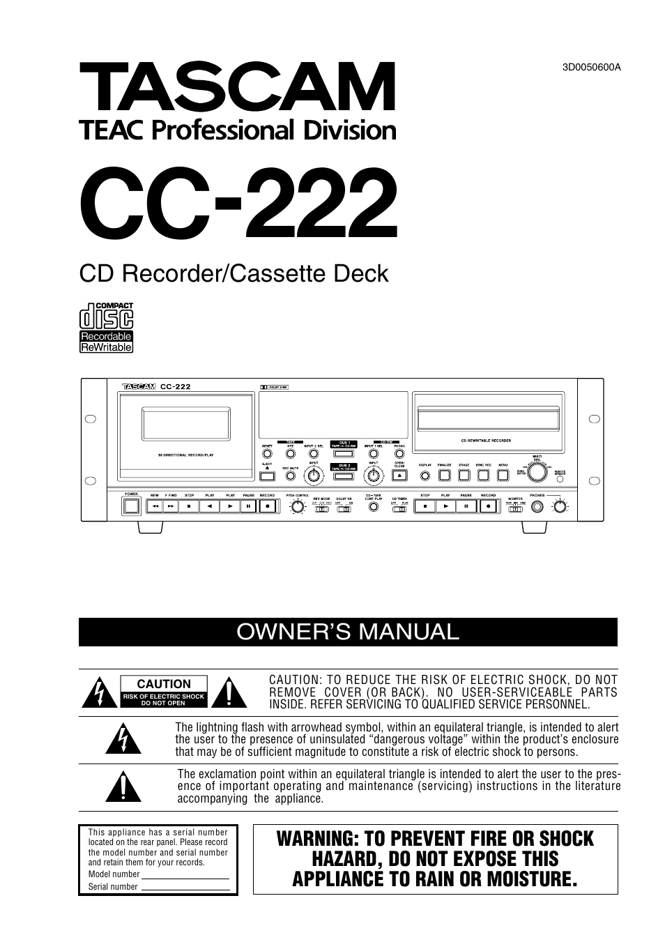 Sony CC-222 User Manual | 42 pages