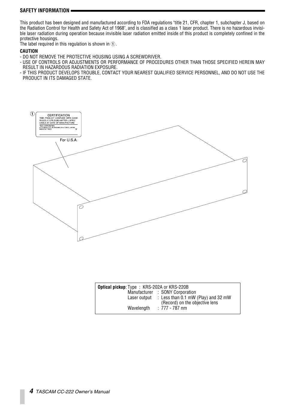 Sony CC-222 User Manual | Page 4 / 42