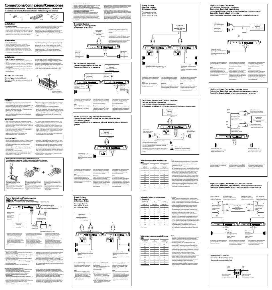 Connections/connexions/conexiones, 12v gnd | Sony XM-GTR2202 User Manual | Page 2 / 2