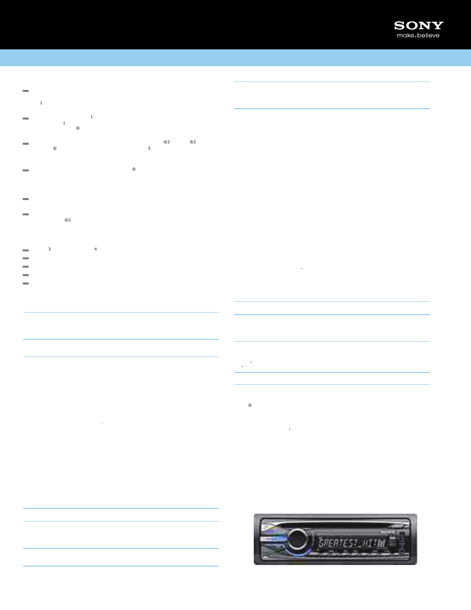 Cdx-gt55uiw, Cdx-gt550ui cd receiver | Sony CDX-GT550UI User Manual | Page 2 / 2