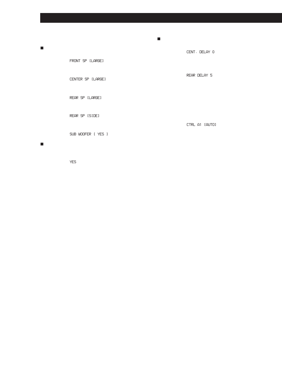 Front panel operations, Set up parameters (str-de1015g) | Sony STR-DE1015G User Manual | Page 58 / 68