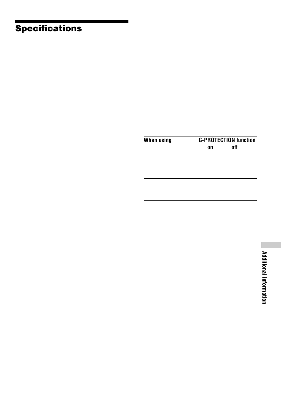 Specifications, 21 specifications | Sony D-EJ623 User Manual | Page 21 / 24