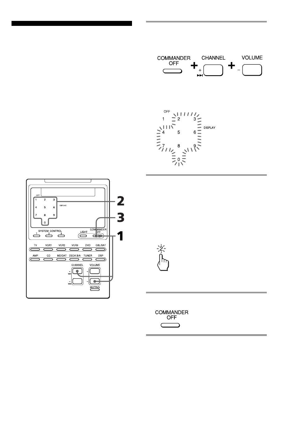 Changing the auto power-off time of the commander | Sony RM-AV2100B User Manual | Page 49 / 76
