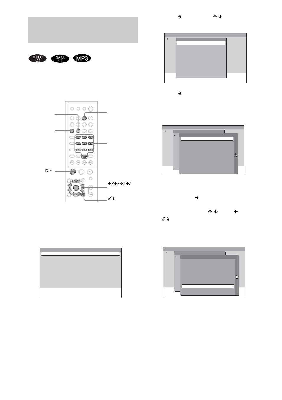 Creating your own program, Program play), The program menu appears on the tv screen | For example, select track “7 | Sony DAV-FC8 User Manual | Page 34 / 92