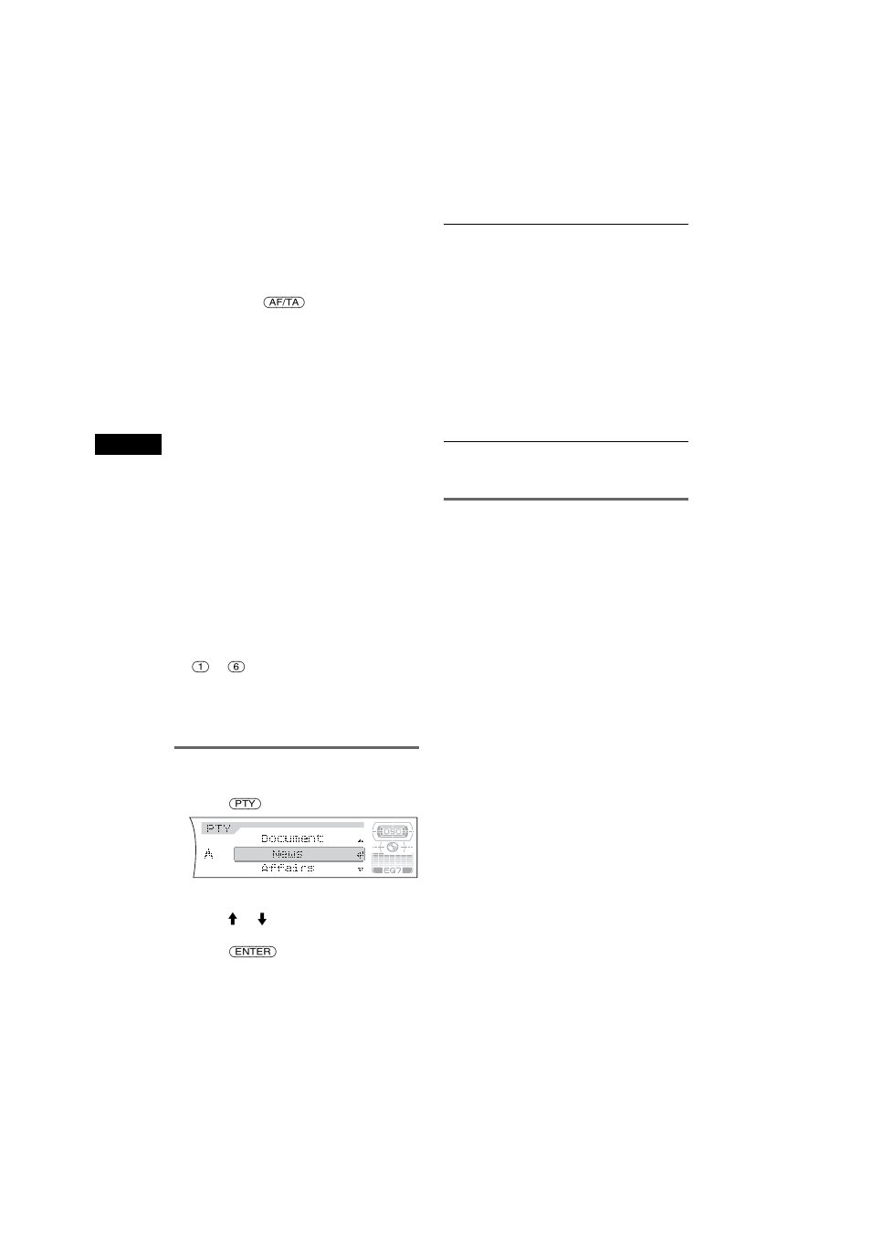 Selecting pty, Setting ct, Selecting pty setting ct | Sony CDX-F7750S User Manual | Page 10 / 108