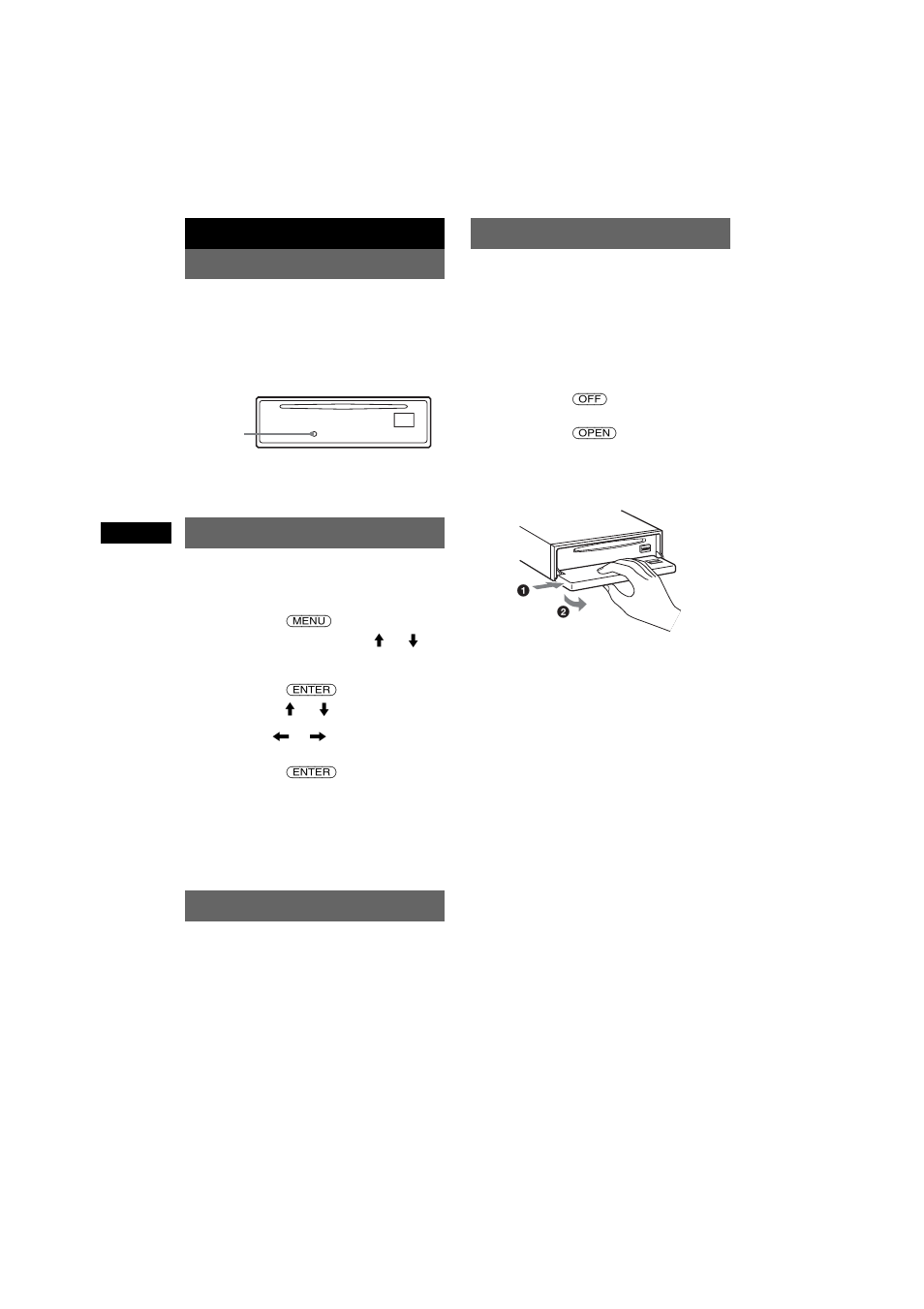 Préparation, Réinitialisation de l’appareil, Réglage de l’horloge | Mode demo, Retrait de la façade, Préparation réinitialisation de l’appareil | Sony CDX-F7750S User Manual | Page 46 / 108