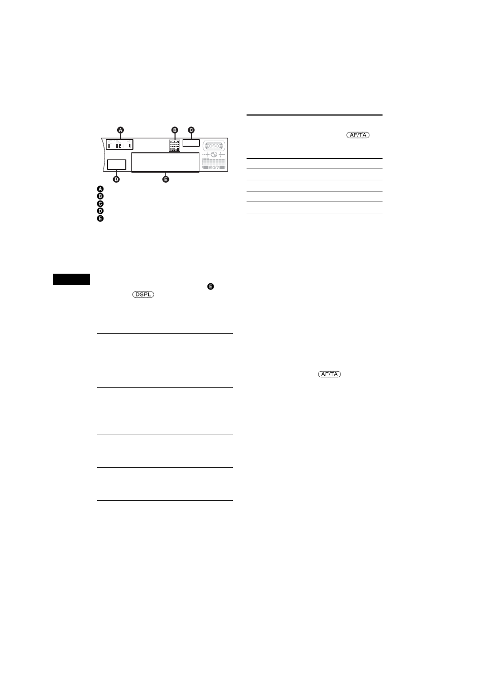 Réglages af et ta/tp | Sony CDX-F7750S User Manual | Page 52 / 108