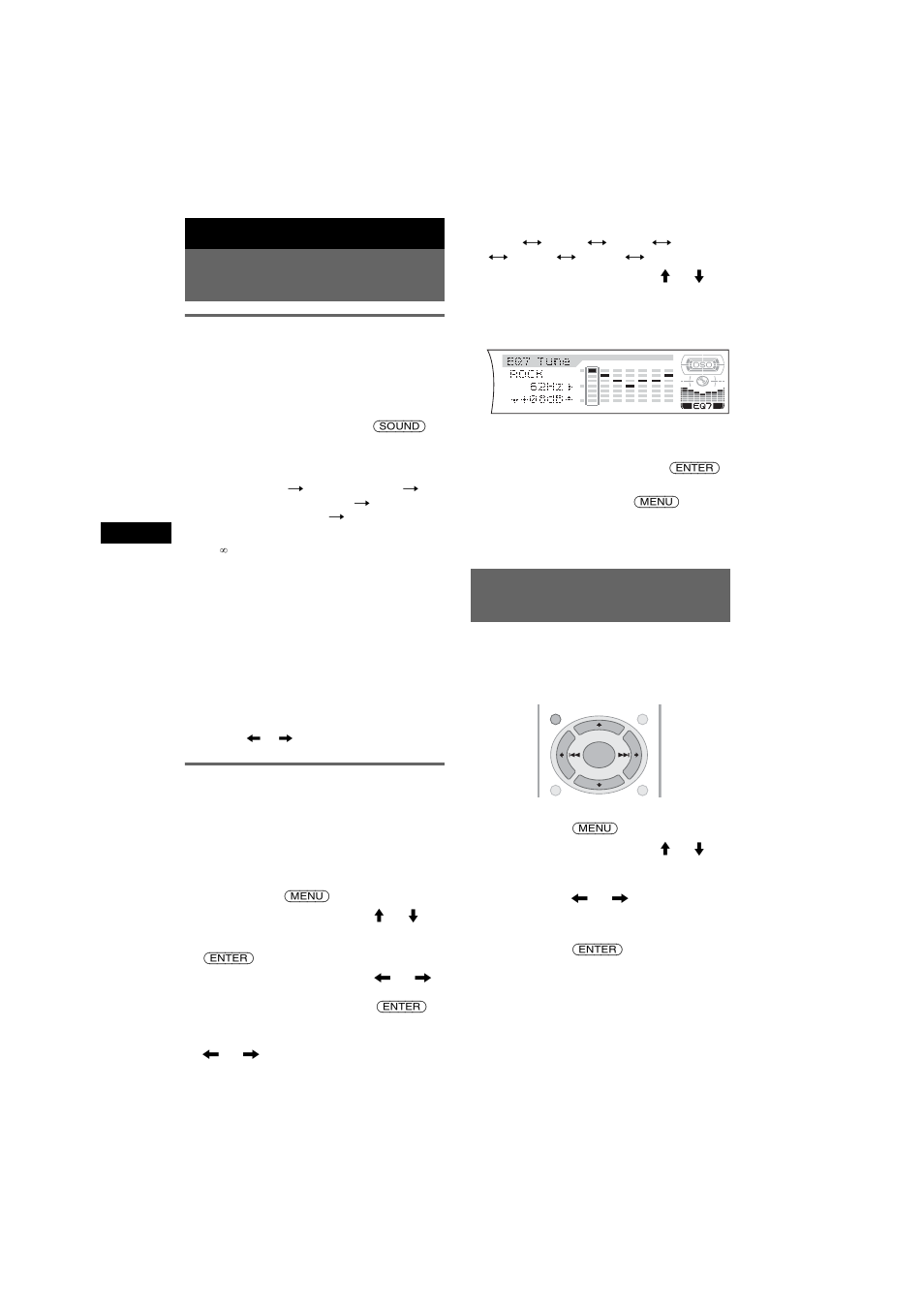 Autres fonctions, Modification des caractéristiques du son, Réglage des caractéristiques du son | Réglage de la courbe de l’égaliseur - eq7 tune, Réglages des paramètres de menu - menu, Eq7 tune, Réglages des paramètres de menu, Menu, Sound 12, Réglages des paramètres de menu — menu | Sony CDX-F7750S User Manual | Page 54 / 108