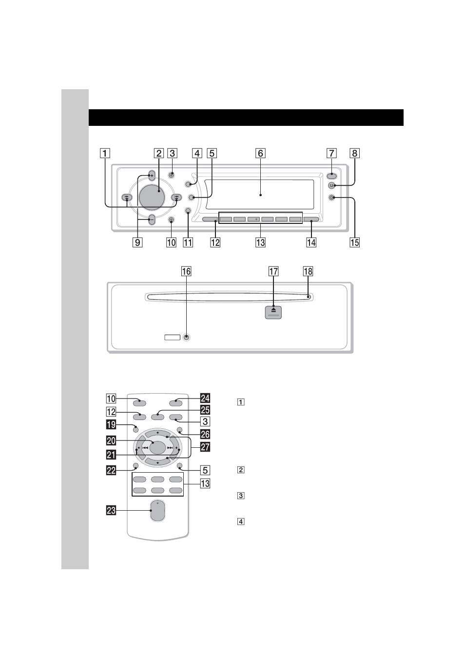 Location of controls and basic operations, Main unit, Card remote commander rm-x154 | Main unit card remote commander rm-x154, Qh qj qk, Qs wh ql wg 3 q; 5 w; wa ws wf wd qd wj | Sony CDX-F7750S User Manual | Page 6 / 108