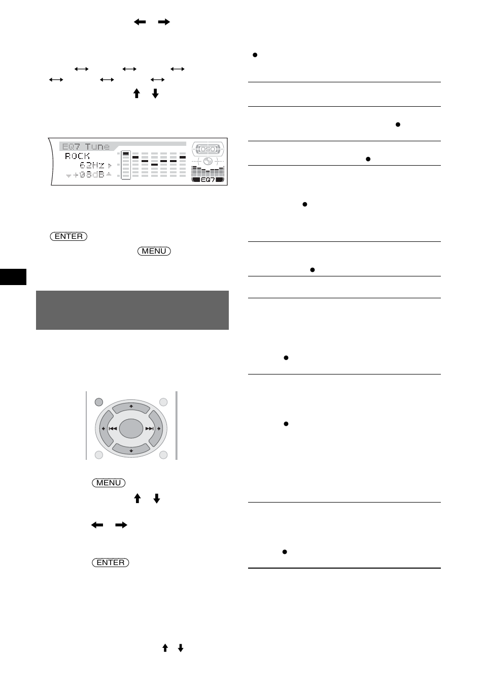 Regolazione delle voci di menu - menu, Regolazione delle voci di menu, Menu | Regolazione delle voci di menu — menu | Sony CDX-F7750S User Manual | Page 76 / 108