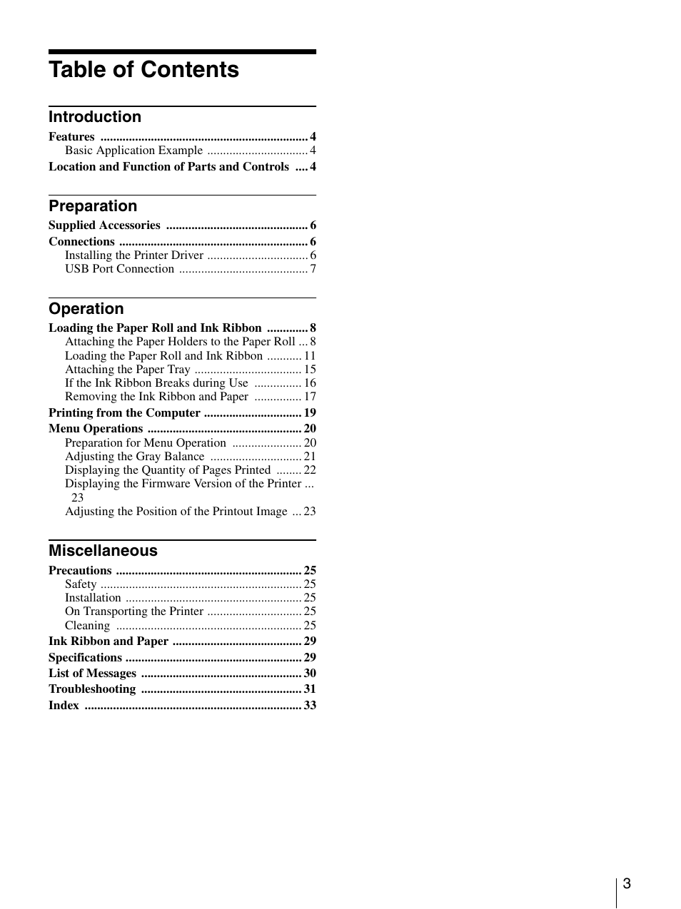 Sony UP-DR150 User Manual | Page 3 / 34