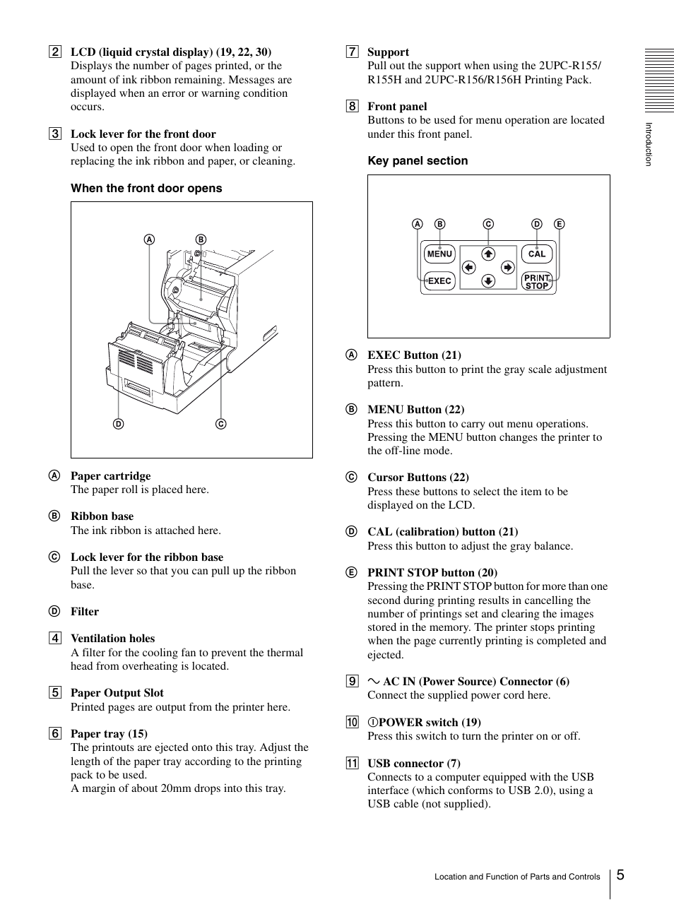 Sony UP-DR150 User Manual | Page 5 / 34