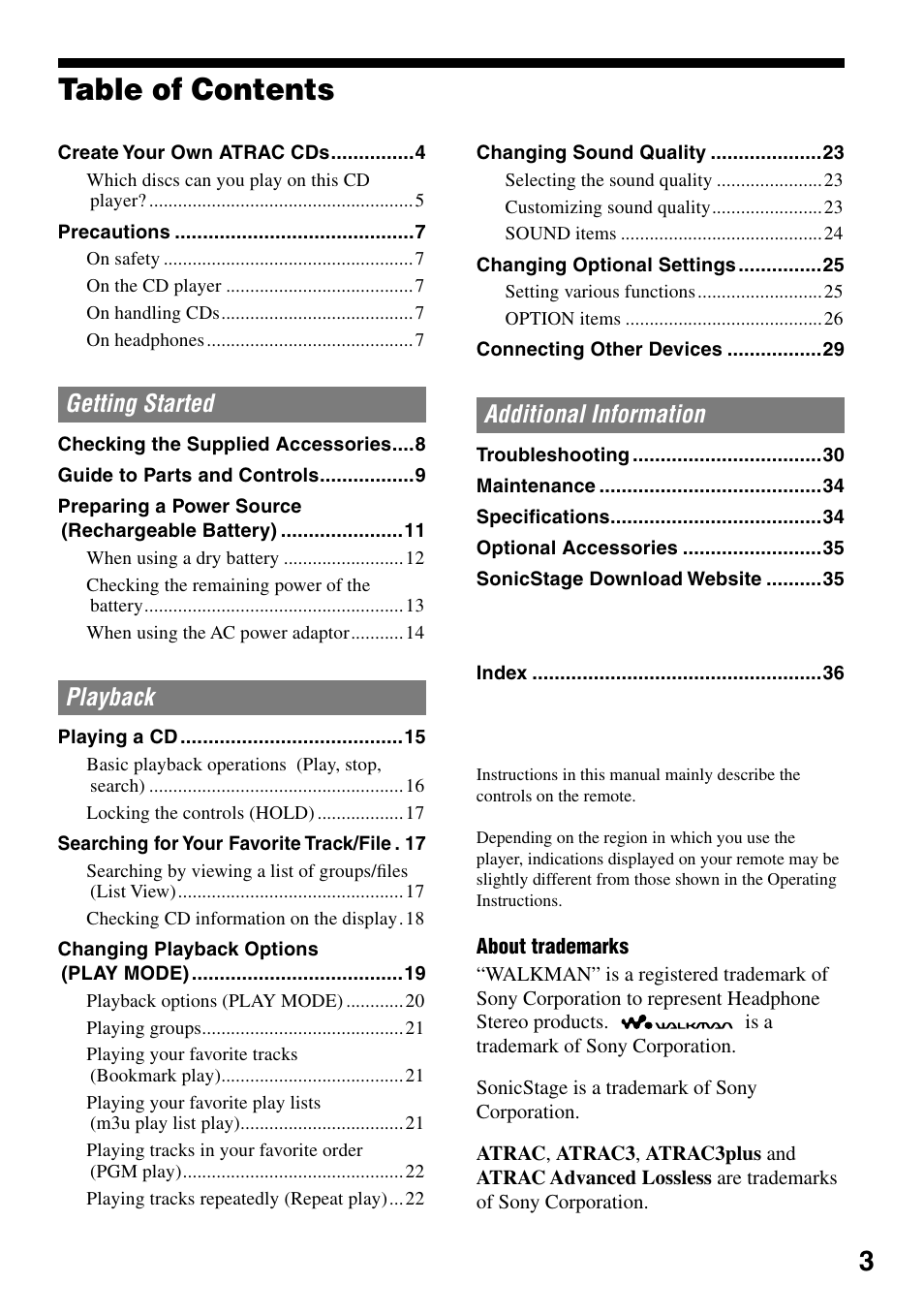 Sony NE830LS User Manual | Page 3 / 40