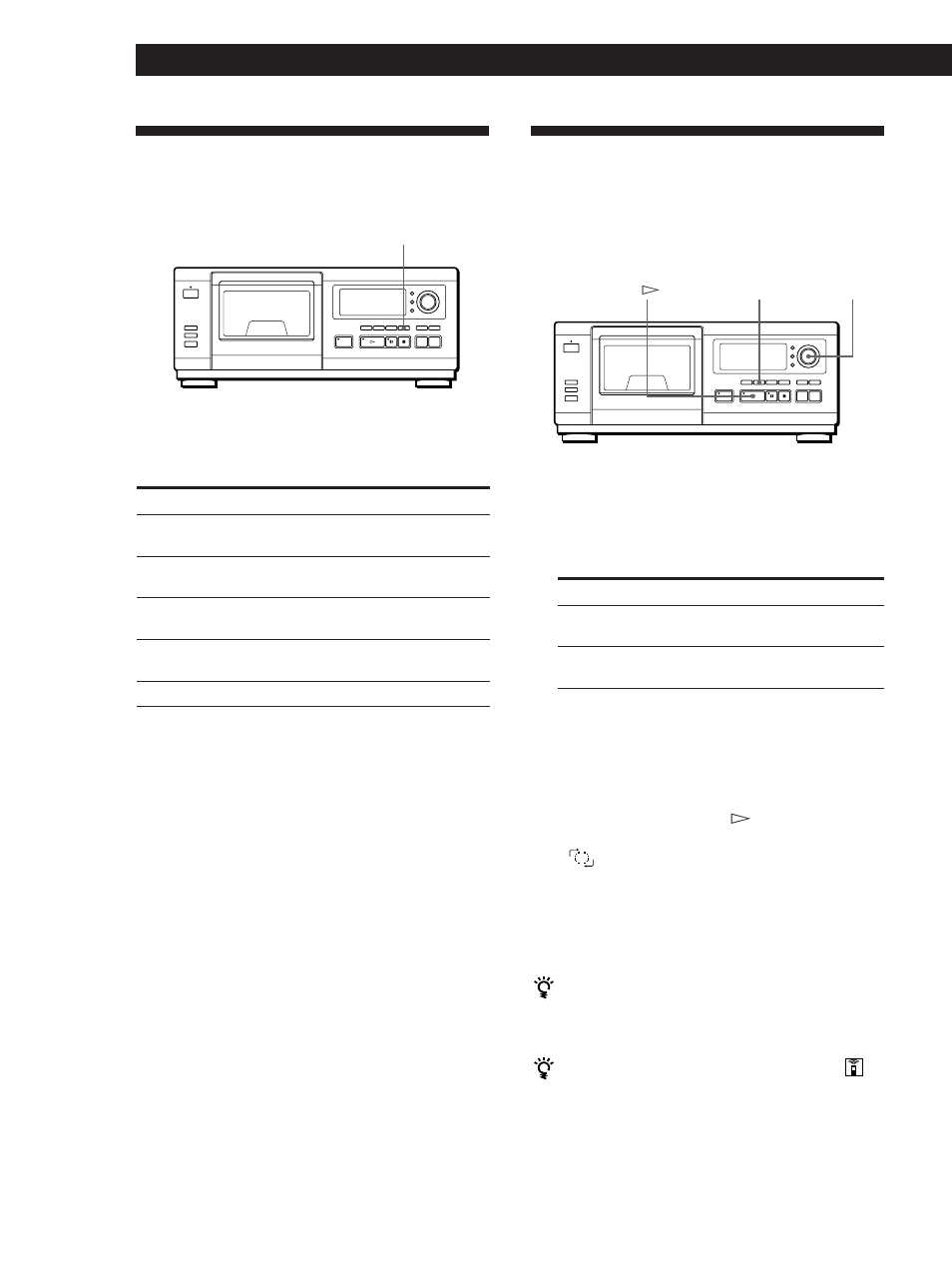 Playing in random order (shuffle play), Playing repeatedly, Playing cds | Repeating the current track | Sony CDP-CX55 User Manual | Page 16 / 28