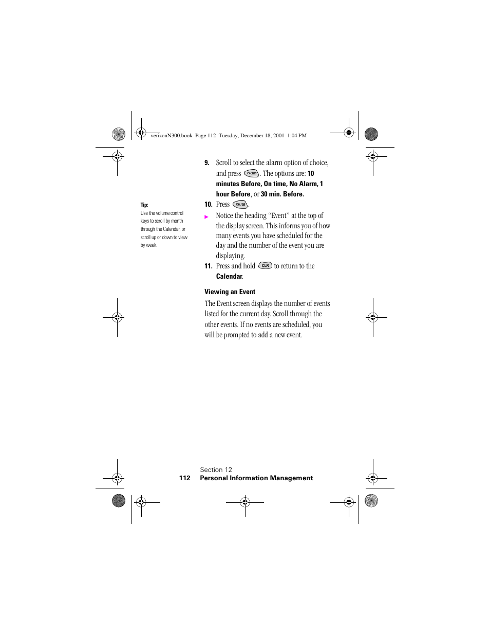 Heading 3 - viewing an event | Samsung SCH-N300 User Manual | Page 112 / 198