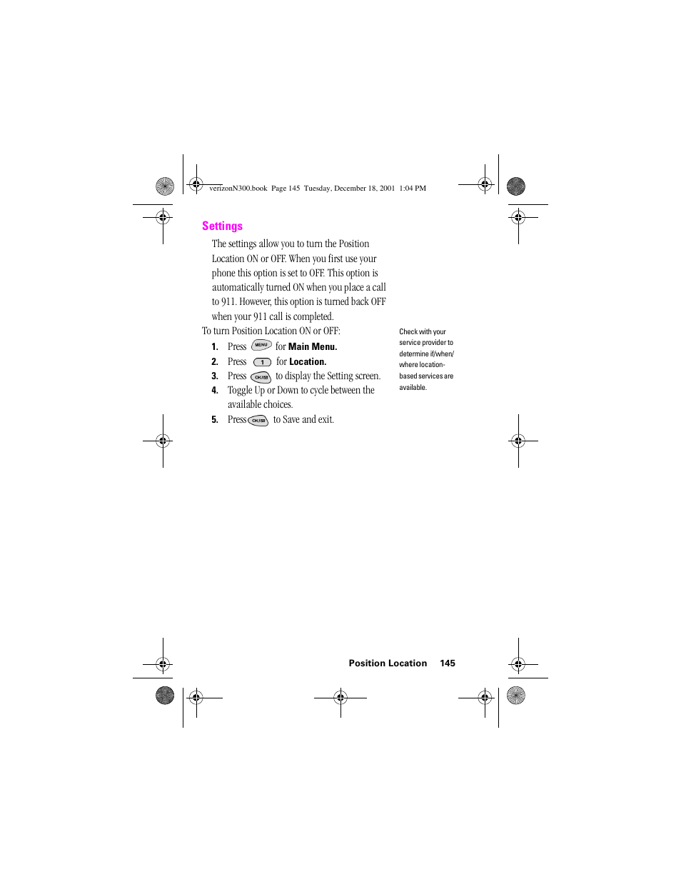 Heading 2 - settings, Settings | Samsung SCH-N300 User Manual | Page 145 / 198