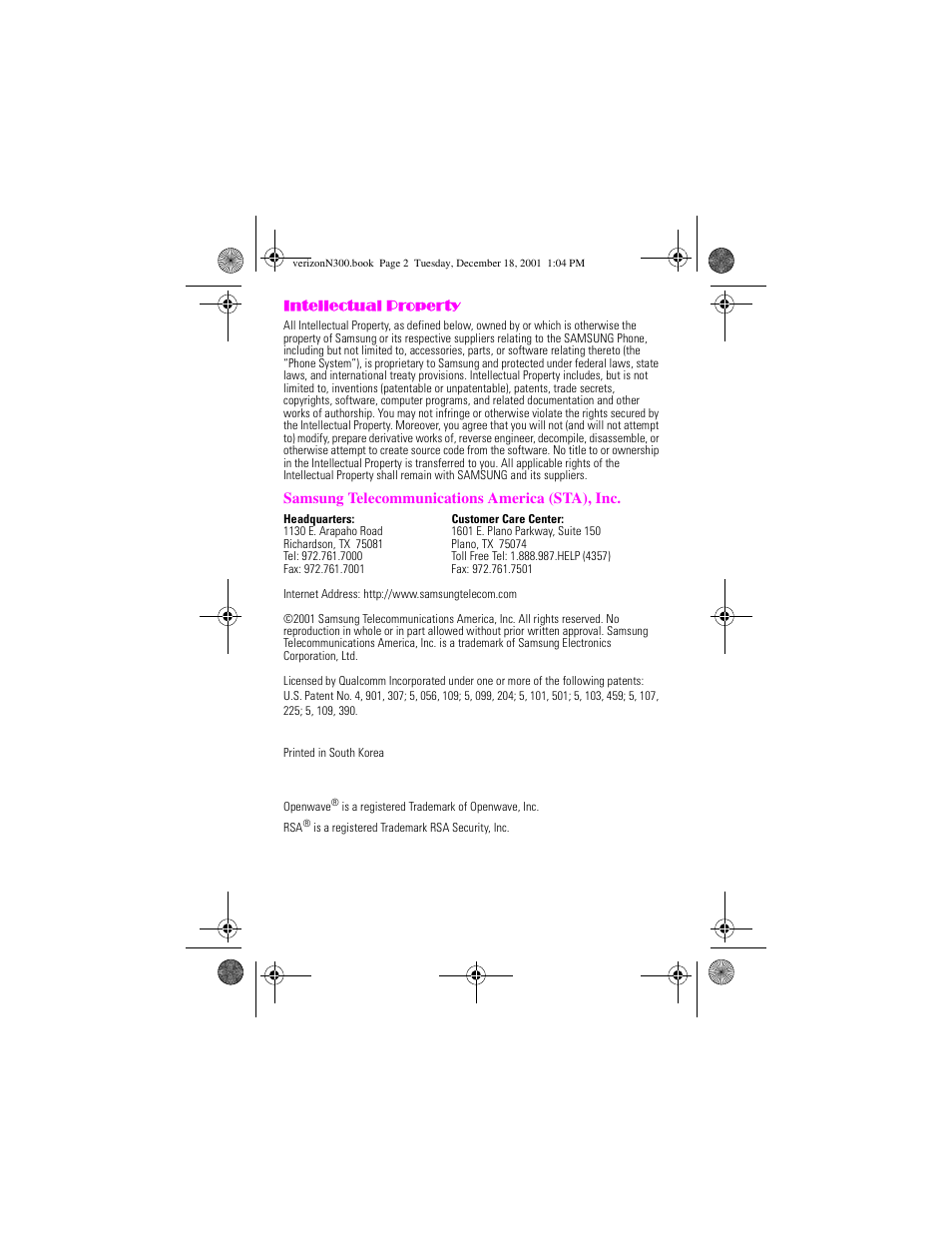 Samsung SCH-N300 User Manual | Page 2 / 198