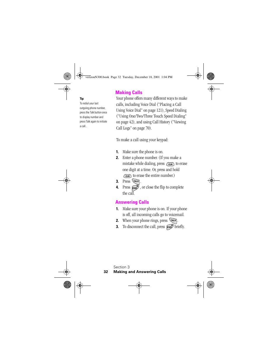 Heading 2 - making calls, Heading 2 - answering calls, Making calls answering calls | Samsung SCH-N300 User Manual | Page 32 / 198