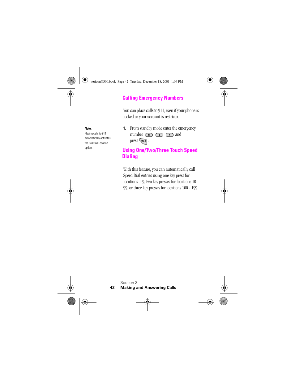 Heading 2 - calling emergency numbers | Samsung SCH-N300 User Manual | Page 42 / 198