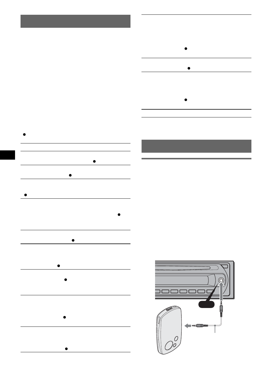 Adjusting setup items - set, Using optional equipment, Auxiliary audio equipment | Adjusting setup items — set | Sony CDX-GT212 User Manual | Page 10 / 80