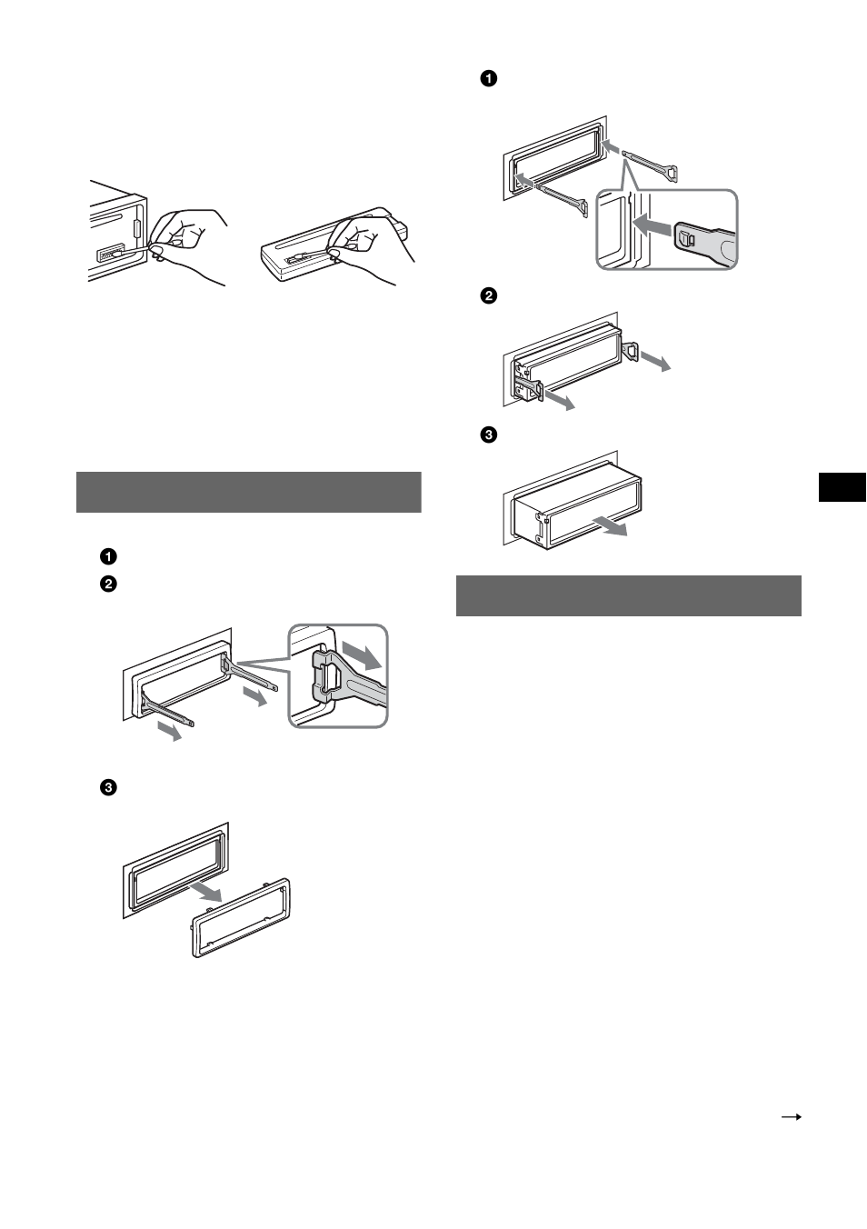 Removing the unit, Specifications, Removing the unit specifications | Sony CDX-GT212 User Manual | Page 13 / 80