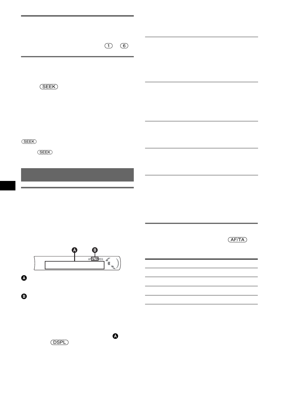 Réception des stations mémorisées, Recherche automatique des fréquences, Fonction rds | Aperçu, Réglage de af et ta, Aperçu réglage de af et ta, Morisée | Sony CDX-GT212 User Manual | Page 38 / 80