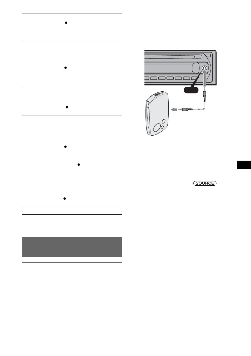 Utilisation d’un appareil en option, Appareil audio auxiliaire, X 11 | Sony CDX-GT212 User Manual | Page 41 / 80