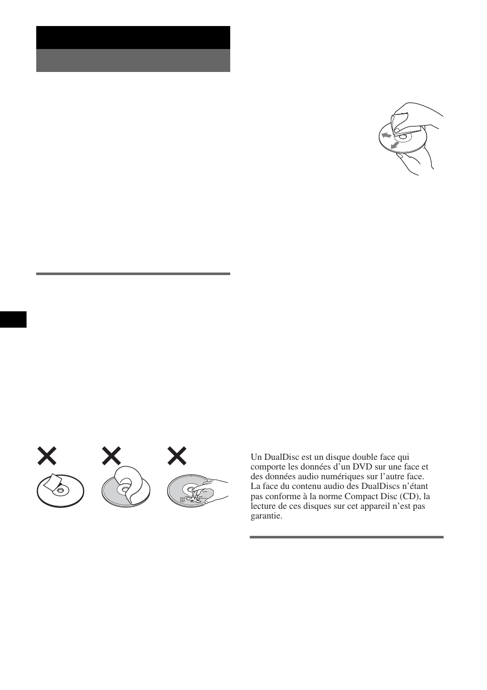 Informations complémentaires, Précautions, Remarques sur les disques | A propos des fichiers mp3/wma, Informations complémentaires précautions | Sony CDX-GT212 User Manual | Page 42 / 80