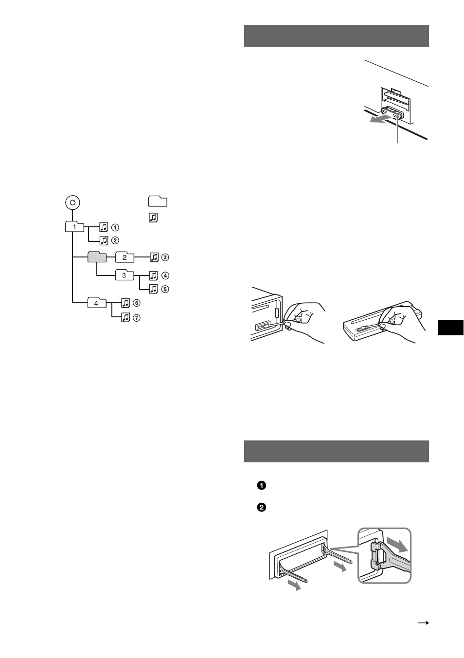 Manutenzione, Rimozione dell’apparecchio, Manutenzione rimozione dell’apparecchio | Ordine di riproduzione di file mp3/ wma, Sostituzione del fusibile, Pulizia dei connettori | Sony CDX-GT212 User Manual | Page 59 / 80