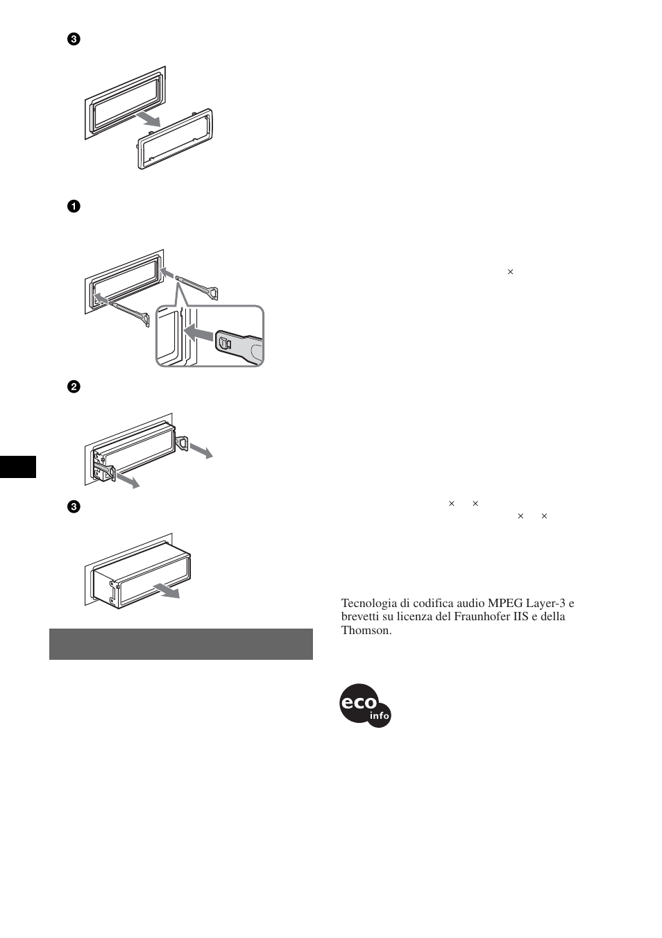 Caratteristiche tecniche | Sony CDX-GT212 User Manual | Page 60 / 80