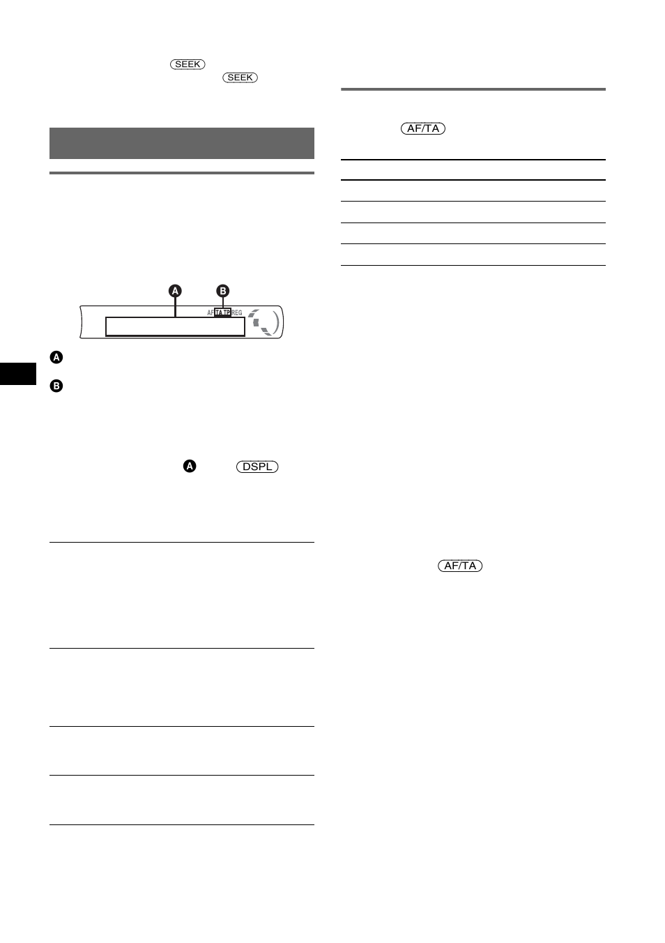 Overview, Setting af and ta, Overview setting af and ta | Sony CDX-GT212 User Manual | Page 8 / 80