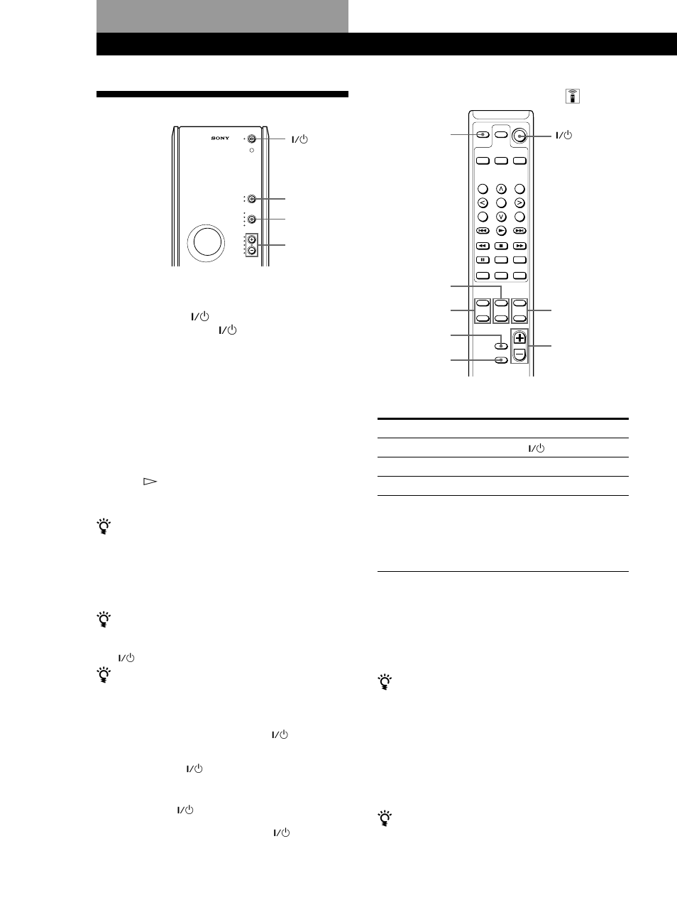 Tonwiedergabe, Grundfunktionen, Arbeiten mit der fernbedienung z | Sony SA-F11 User Manual | Page 22 / 92