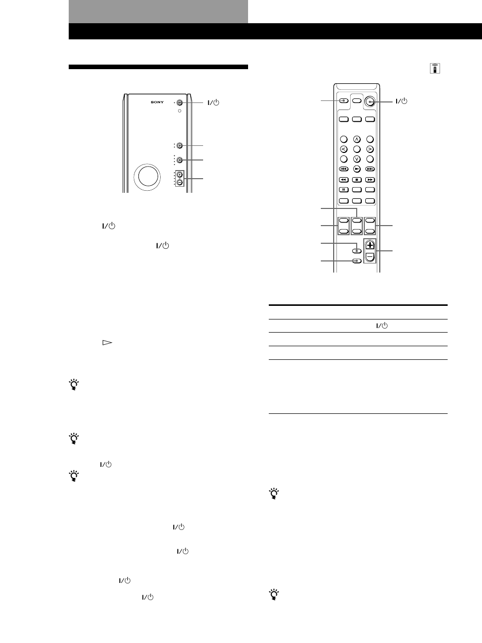 Audición del sonido, Operaciones básicas, Empleo mediante el mando a distancia z | Sony SA-F11 User Manual | Page 30 / 92