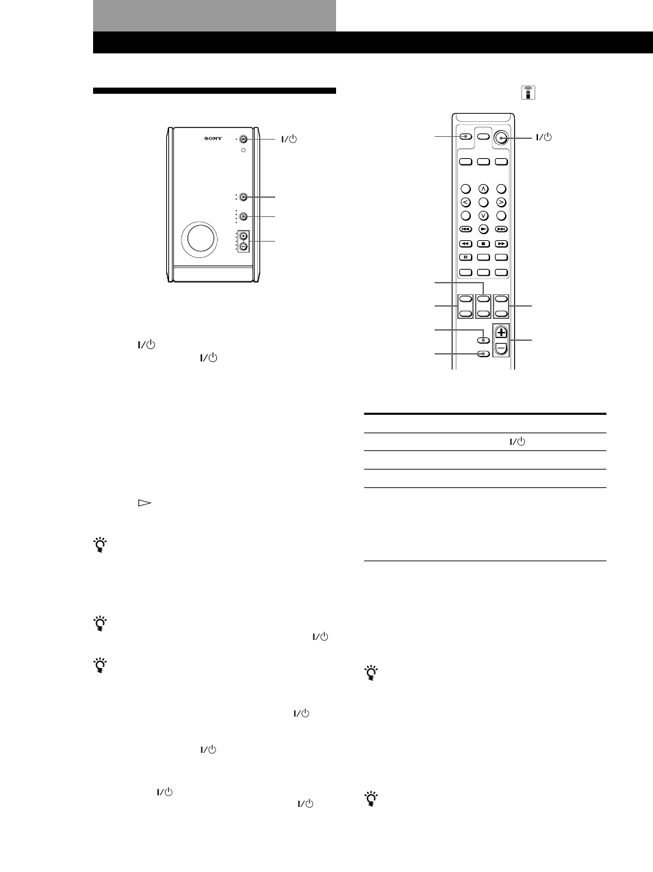 Listening to the sound, Basic operations, Operating using the remote z | Sony SA-F11 User Manual | Page 6 / 92