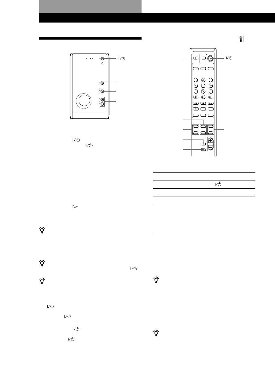 Ouvir o som, Operações básicas, Funcionamento com o telecomando z | Sony SA-F11 User Manual | Page 62 / 92