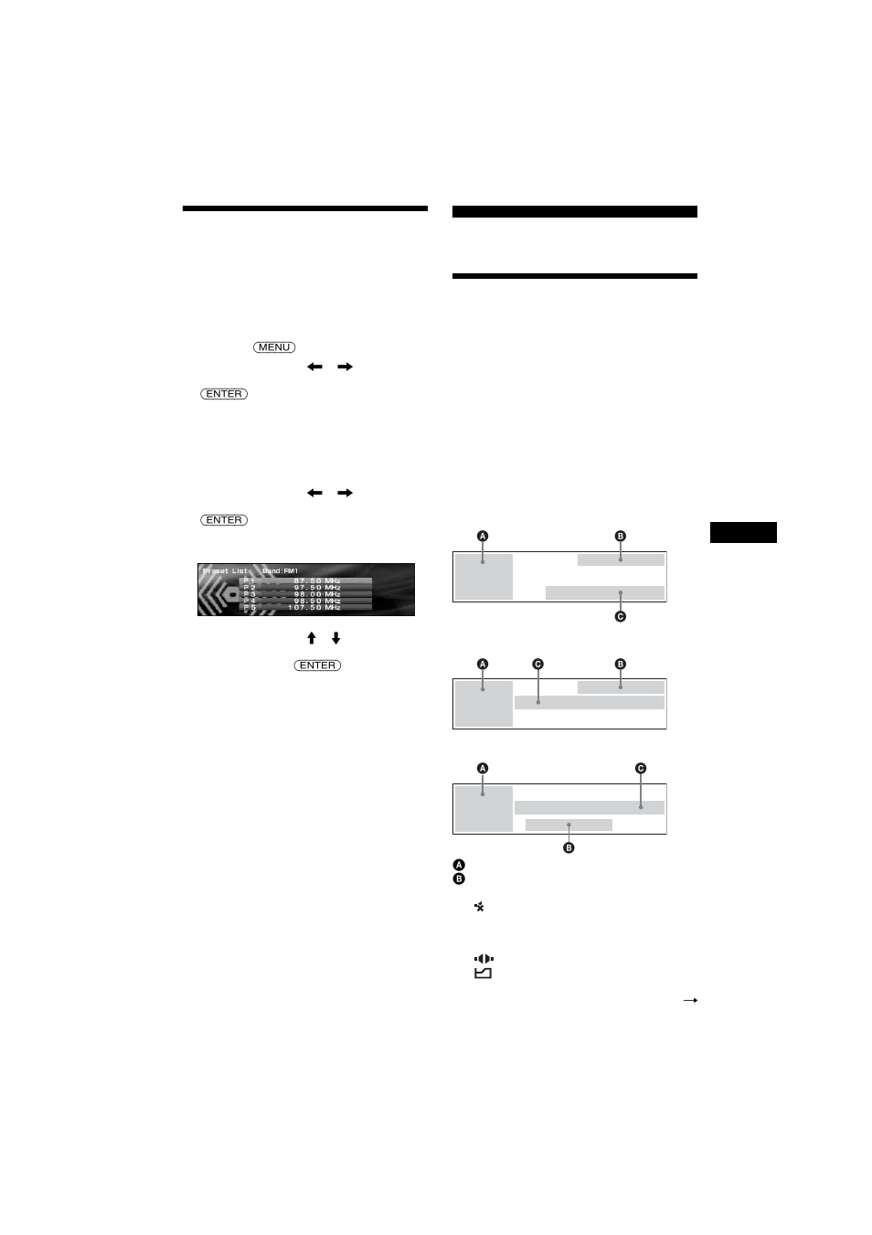 Sintonizzazione di una stazione tramite un elenco, Preset list (elenco delle preselezioni), Panoramica | Sintonizzazione di una stazione tramite un, Elenco — preset list, Elenco delle preselezioni) | Sony 2-581-922-11 User Manual | Page 149 / 218