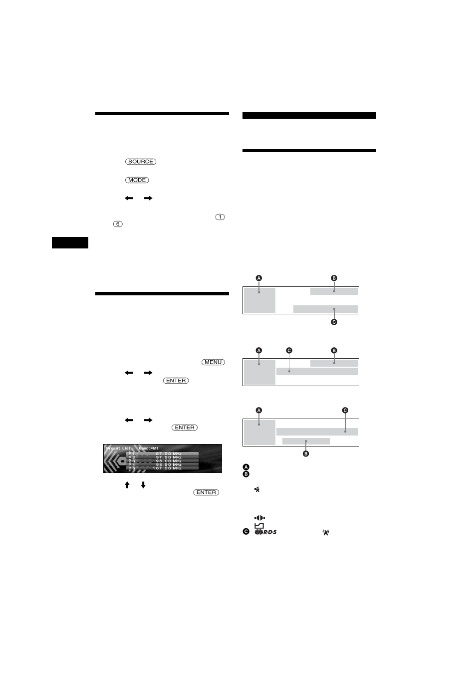 Storing only desired stations, Tuning in a station through a list, Preset list | Overview | Sony 2-581-922-11 User Manual | Page 18 / 218