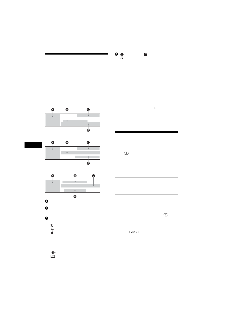Displayitems, Tracks herhaaldelijk afspelen, Repeat | Displayitems tracks herhaaldelijk afspelen | Sony 2-581-922-11 User Manual | Page 188 / 218