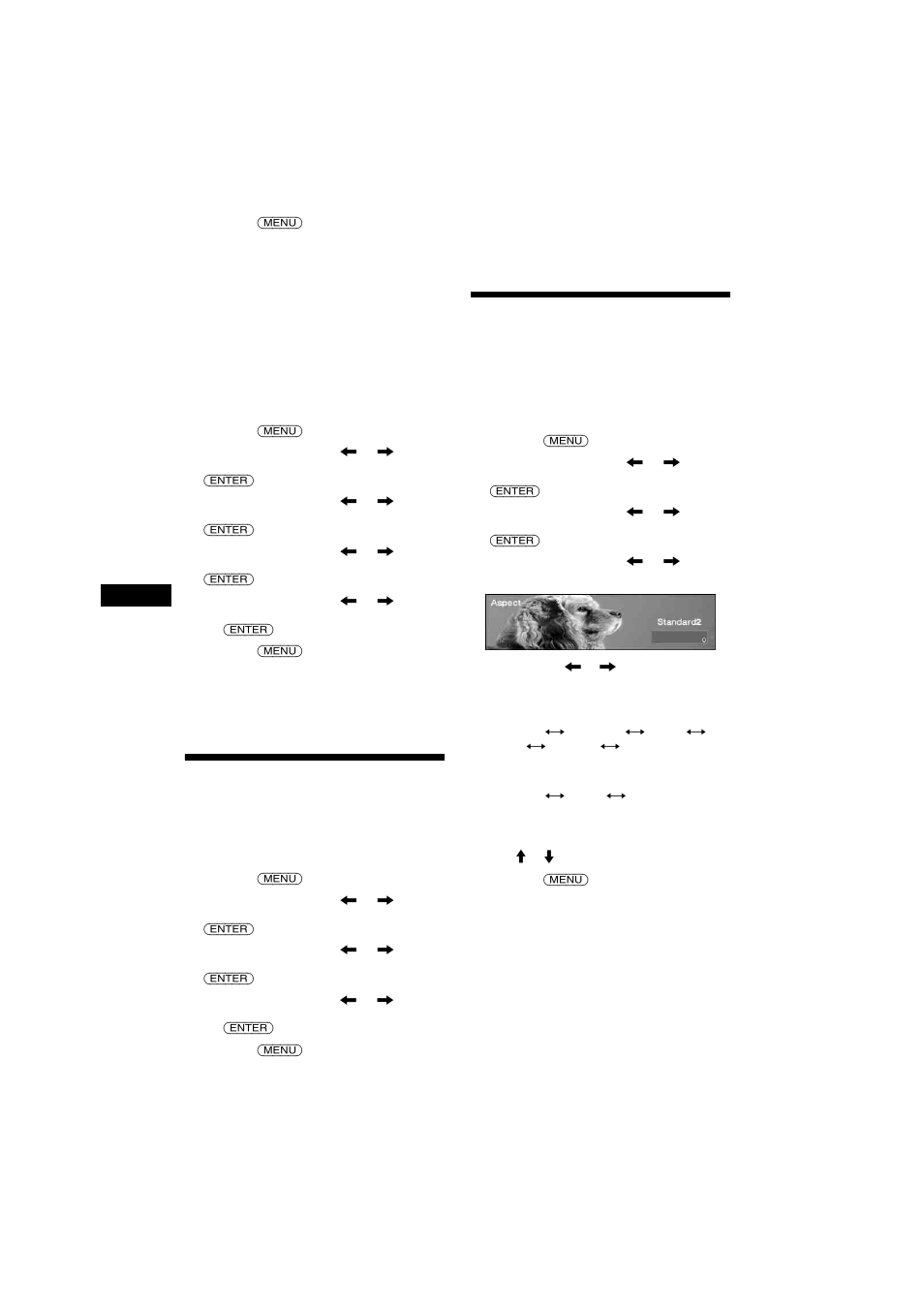 Een panoramabeeld instellen, Panorama, De breedte/hoogte- verhouding selecteren | Aspect, De breedte/hoogte-verhouding selecteren | Sony 2-581-922-11 User Manual | Page 198 / 218