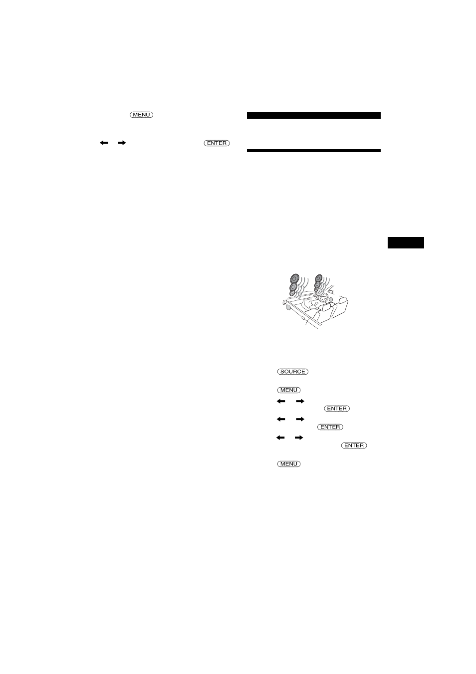 Sound setting, Setting the dynamic soundstage organizer | Sony 2-581-922-11 User Manual | Page 25 / 218