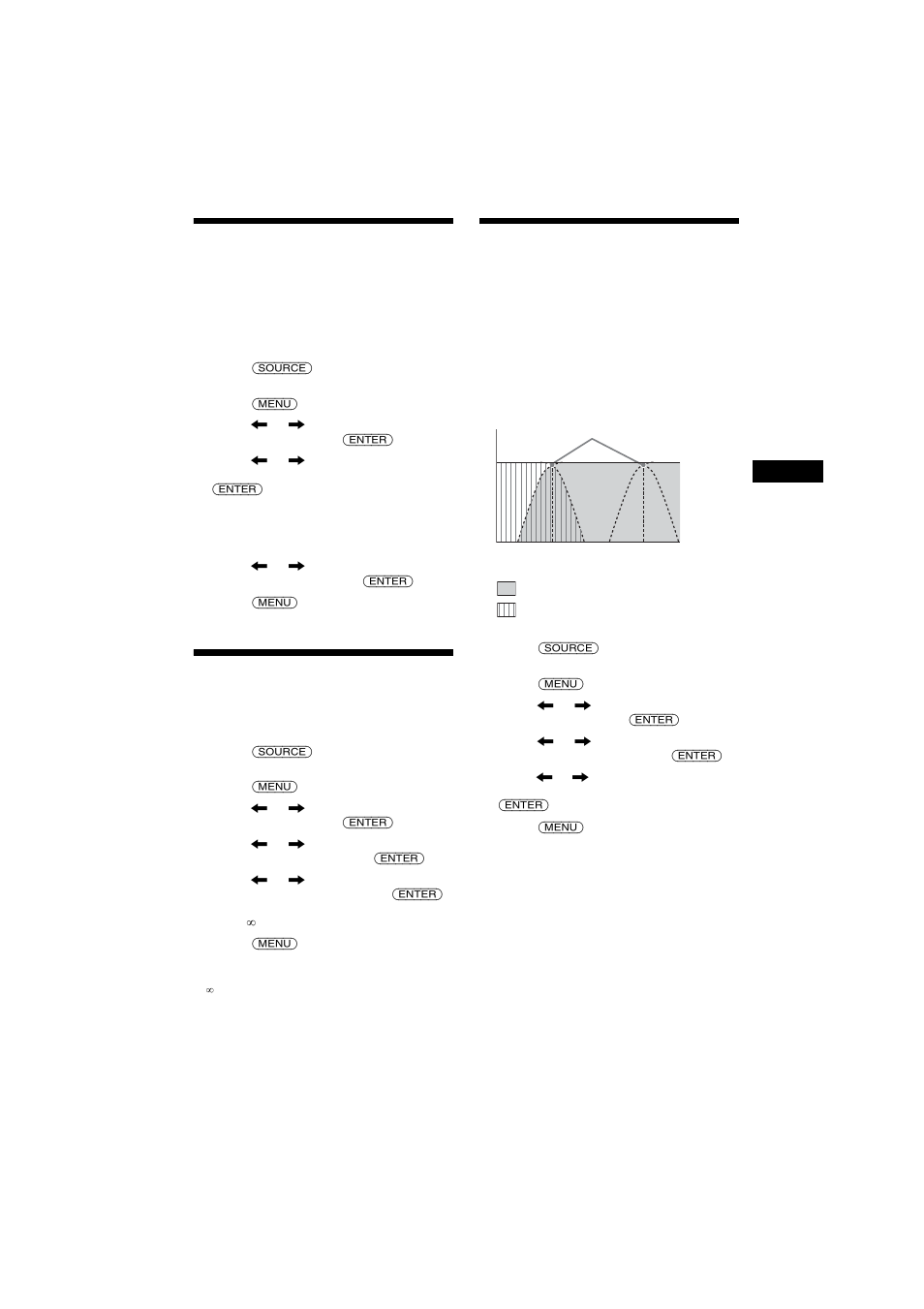 Adjusting the front and rear volume, Balance/fader, Adjusting the subwoofer volume | Sub woofer, Hpf/lpf (high pass filter/low pass filter), Adjusting the cut-off frequency for the, Low pass filter) | Sony 2-581-922-11 User Manual | Page 27 / 218