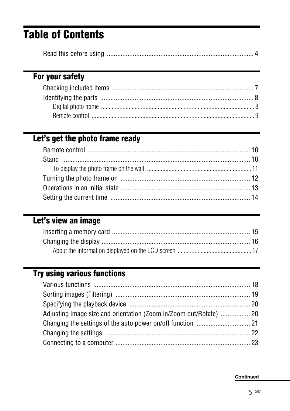 Sony S-FRAME DPF-D85 User Manual | Page 5 / 32