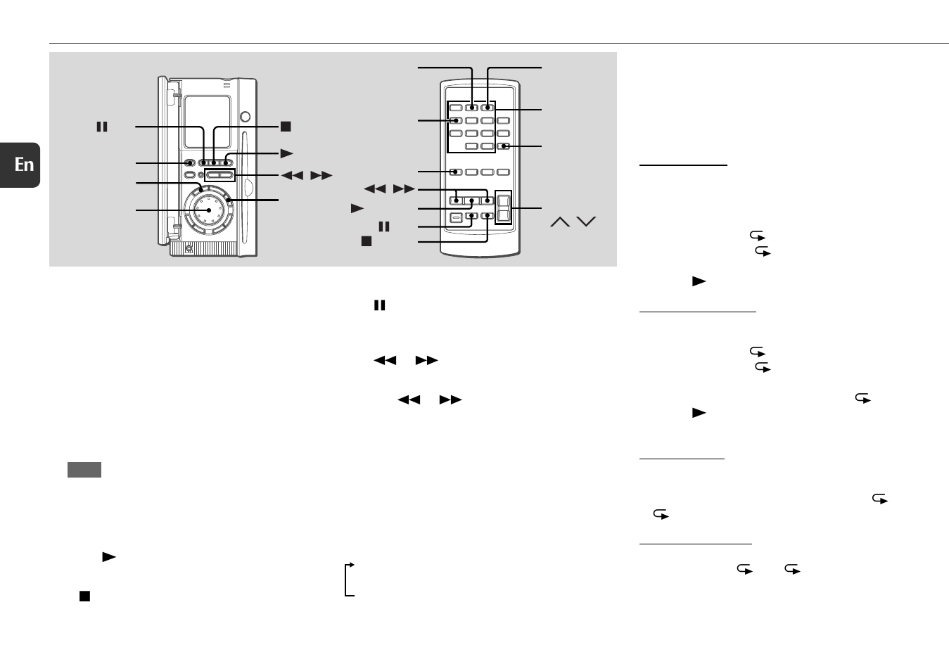 Cd operations, Playback, Random/repeat playback | 10 en | Sony XR-MS5 User Manual | Page 11 / 18