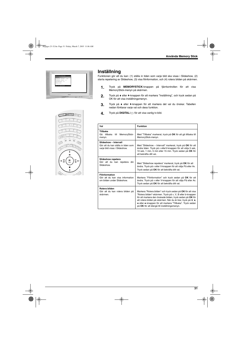 Inställning | Sony KD-32NX200E User Manual | Page 109 / 120