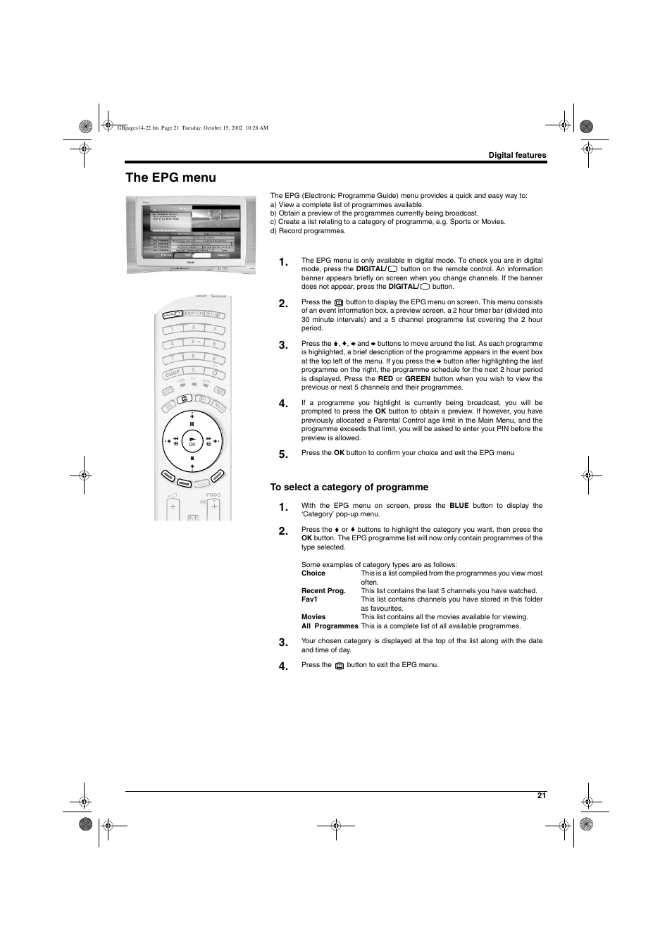 The epg menu | Sony KD-32NX200E User Manual | Page 23 / 120